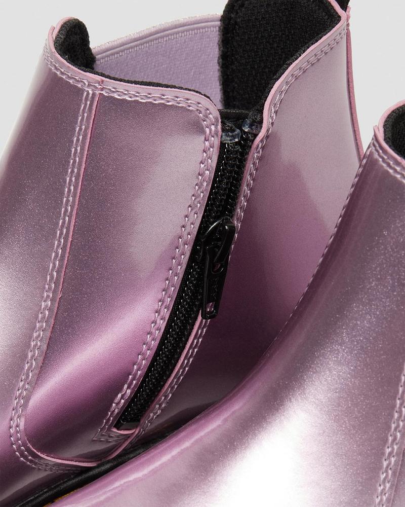 Pink Kids' Dr Martens Youth 2976 Metallic Chelsea Boots | CA 670LIS